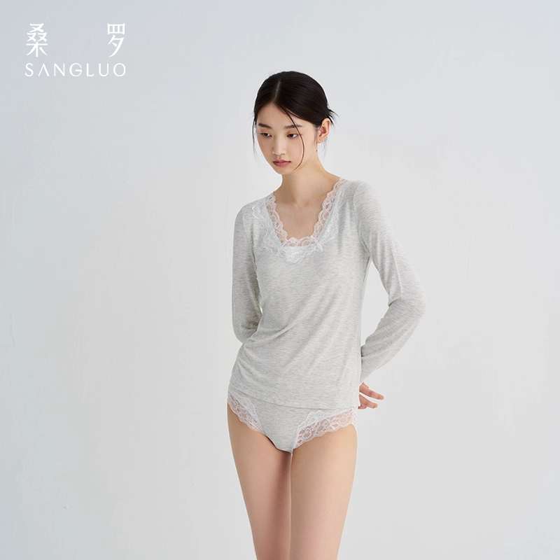 Sang long-sleeved and short-sleeved suit without bra