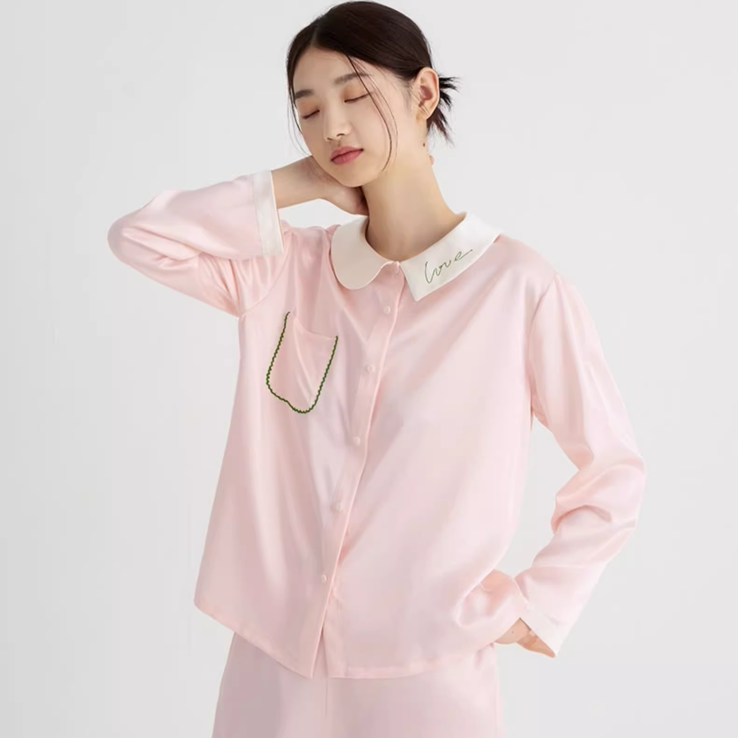 Mulberry silk pajama set 100% mulberry silk home wear