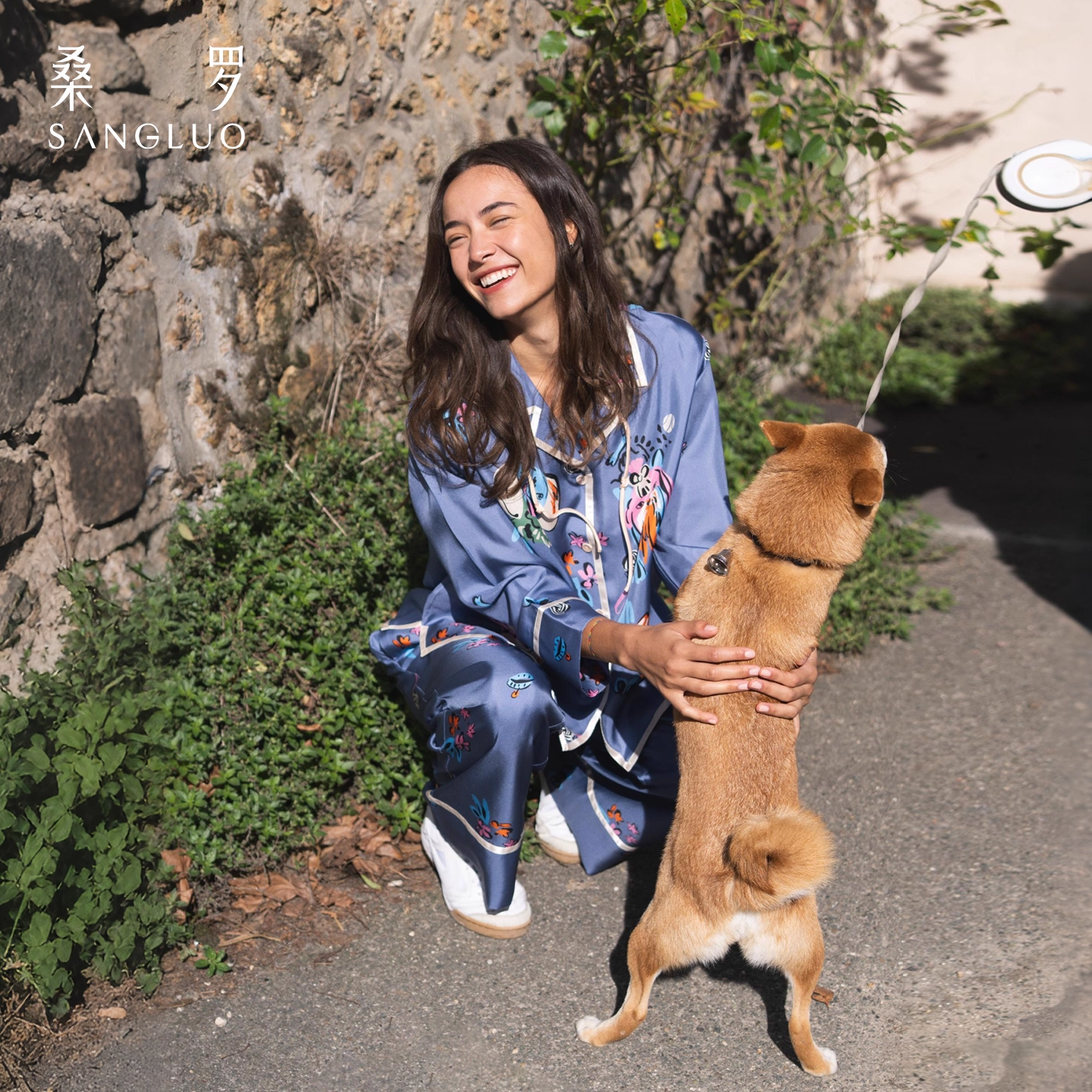 Magic Dog Silk Pajama Set 100% mulberry silk home wear