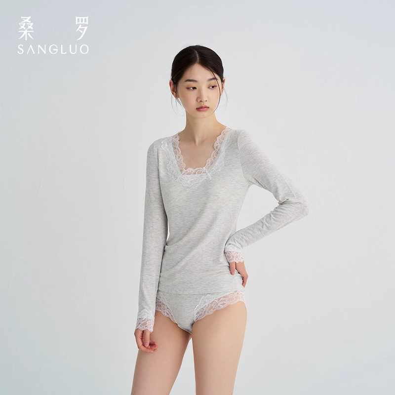 Sang long-sleeved and short-sleeved suit without bra