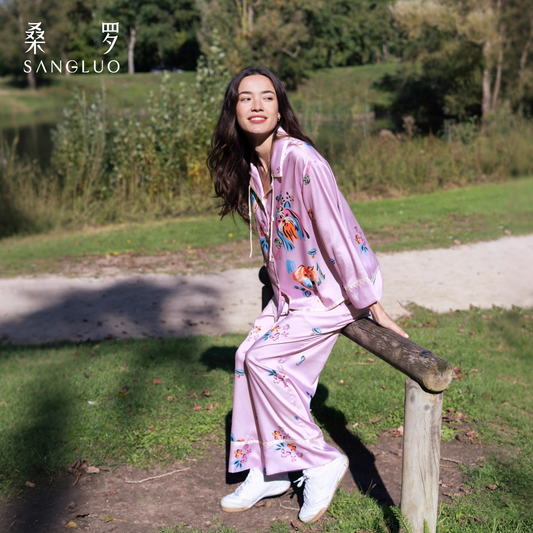 Magic Dog Silk Pajama Set 100% mulberry silk home wear