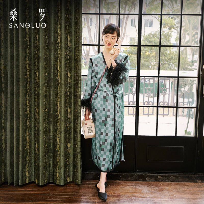 100% mulberry silk real silk bathrobe casual home wear