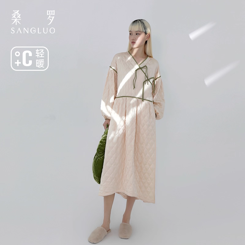 100% mulberry silk women's home wear thickened for autumn and winter