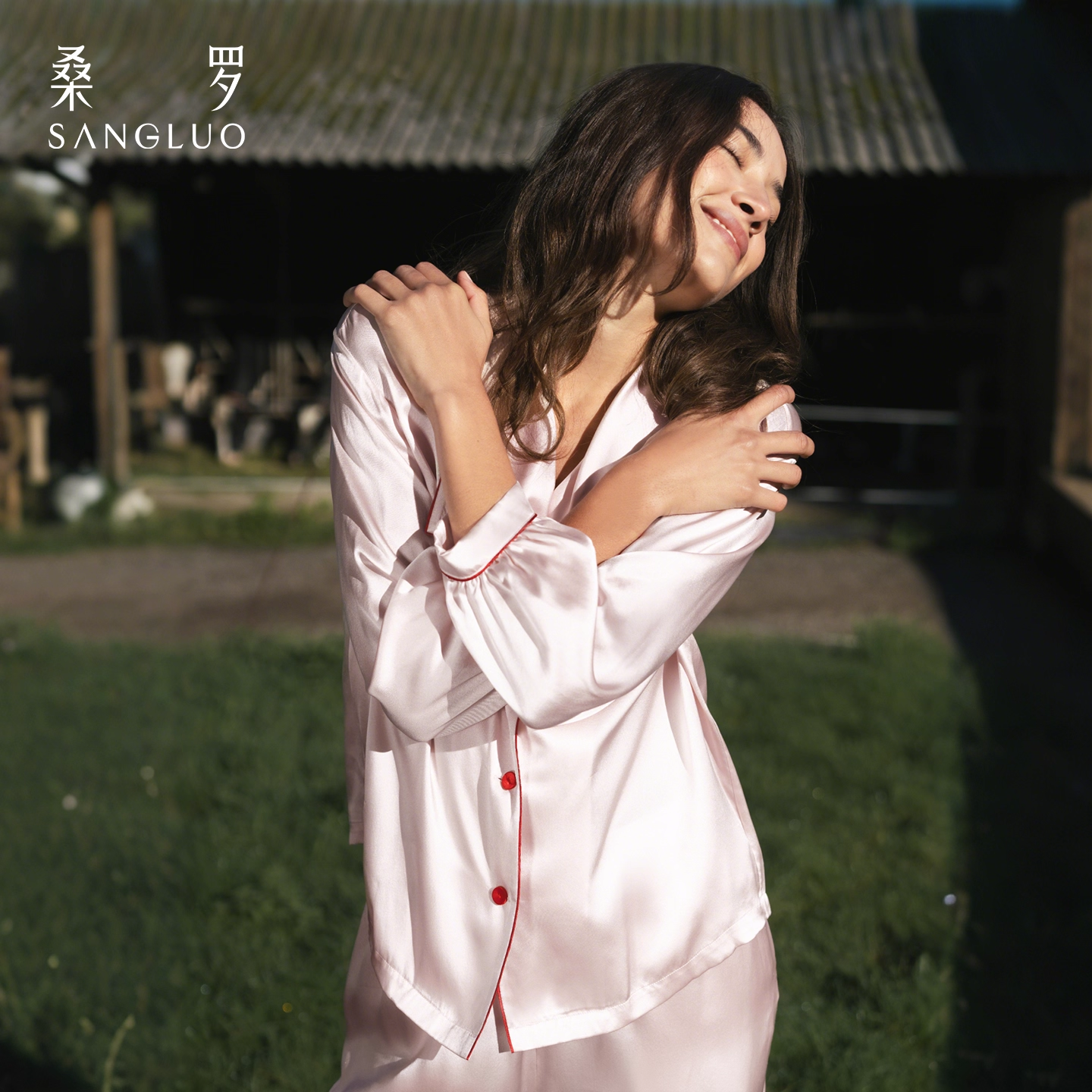 Sangluo Silk pajamas 100% mulberry silk 23mm long-sleeved home wear