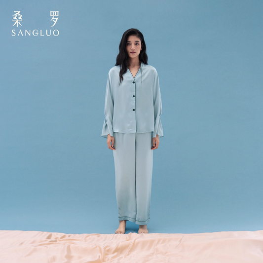 100% mulberry silk home wear and silk pajamas set