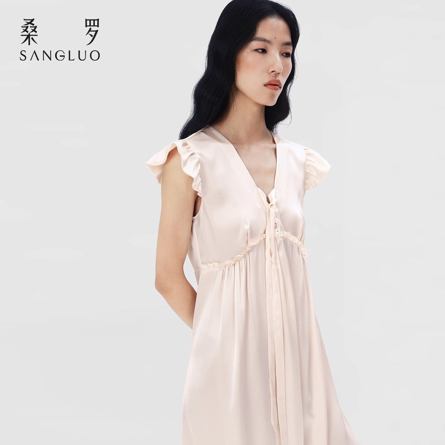 100% mulberry silk dress for home wear