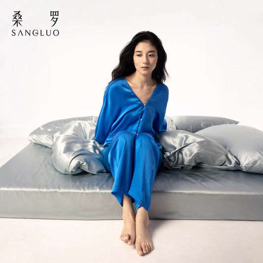 100% mulberry silk home wear and silk pajamas set