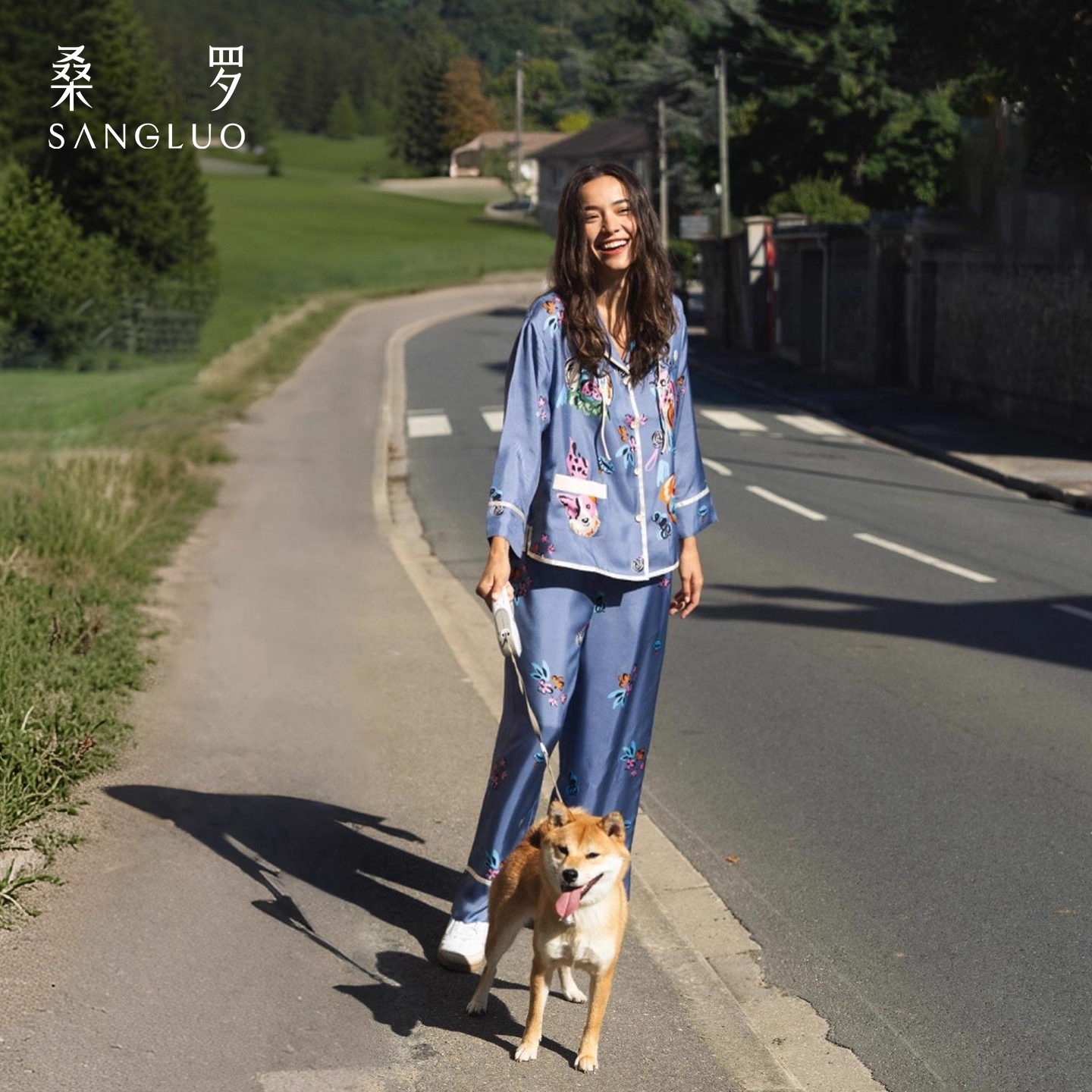 Magic Dog Silk Pajama Set 100% mulberry silk home wear