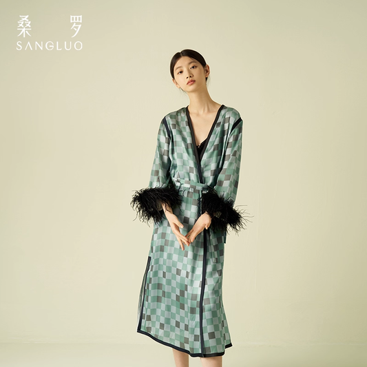 100% mulberry silk real silk bathrobe casual home wear