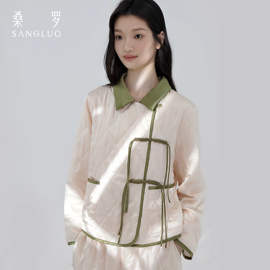 100% mulberry silk pajamas set, thickened for autumn and winter