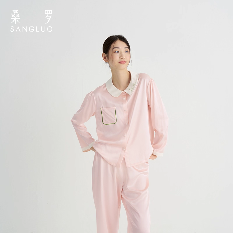 Mulberry silk pajama set 100% mulberry silk home wear