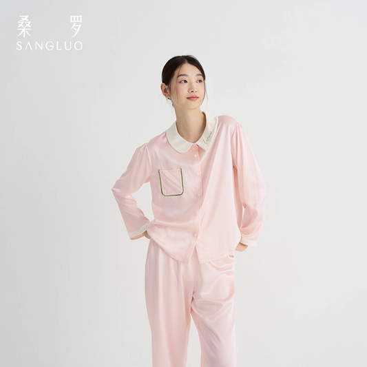 Mulberry silk pajama set 100% mulberry silk home wear